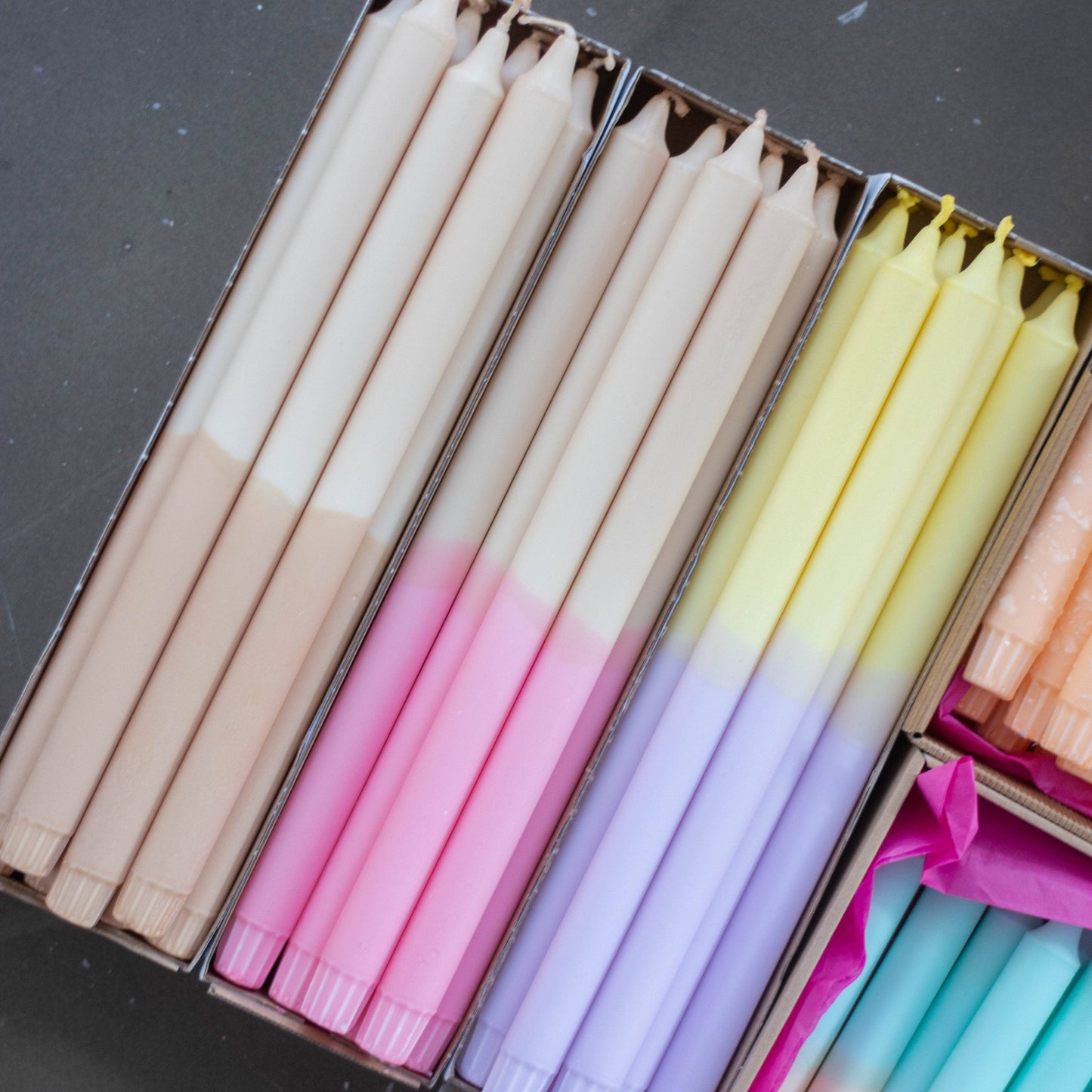 Spitzkerzen (35 cm lang) - Pastell Mix