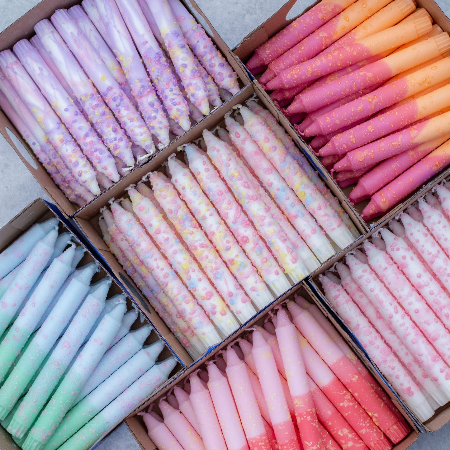 Spitzkerzen - Regenbogen-Konfetti
