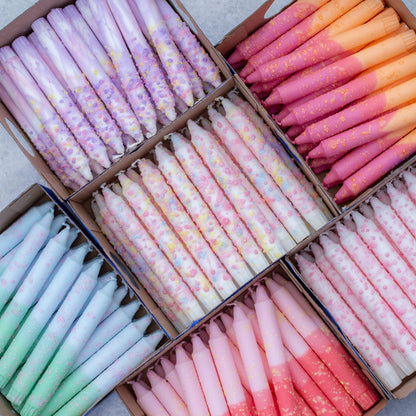 Spitzkerzen - Regenbogen-Konfetti